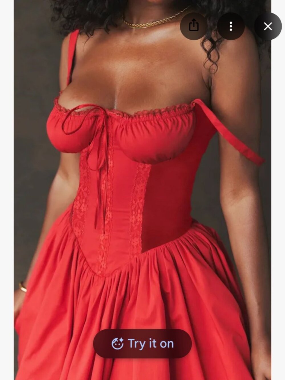 Rosalie Corset Mini Dress - Red - Size S